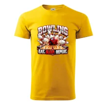 Bowlingová guľa a kolky eat sleep repeat