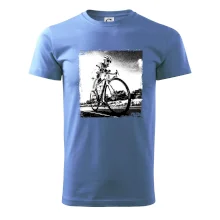 Cyklista čiernobiela cesta