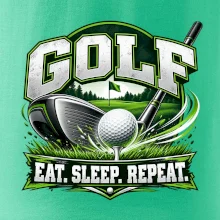 Golfová palica s loptičkou eat sleep repeat