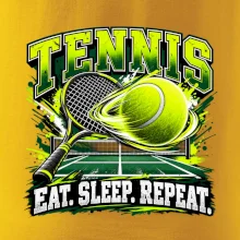 Tenisová raketa a míček eat sleep repeat