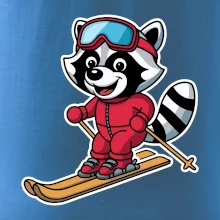 Mýval na lyžiach - kreslený