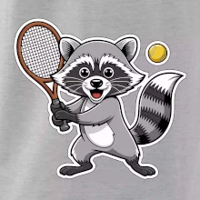 Mýval hrá tenis kreslený