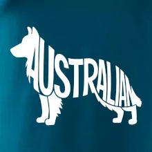 Austrálsky Ovčiak - nápis v tele