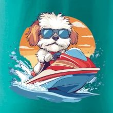 Bišónik na vodnom skútri Bišónik na vodnom skútri