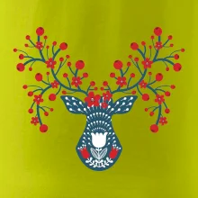 Folklór - jeleň s červenými plodmi