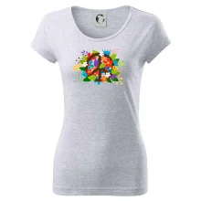 Peace symbol prerastený kvetinami