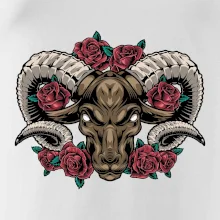 Hlava barana s ružami