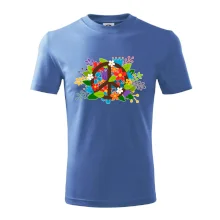 Peace symbol prerastený kvetinami