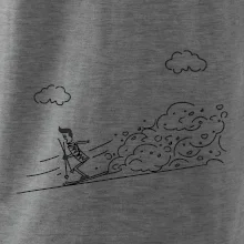 Kreslený lyžiar na horách