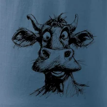 Čiernobiela karikatúra svetlá krava hlava