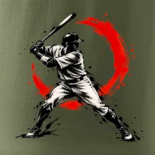 Baseballový pálkař japonská tušová malba