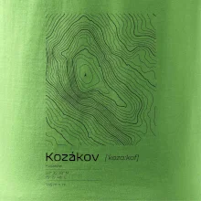 Kozákov - vrstevnice v obdĺžniku