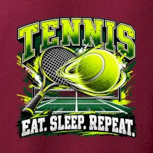 Tenisová raketa a míček eat sleep repeat