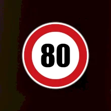Dopravná značka - obmedzenie rýchlosti 80