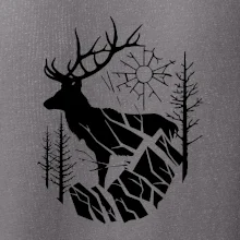 Jeleň v lese krivky