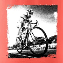 Cyklista čiernobiela cesta