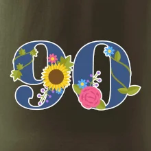 Kvetinové číslo kreslené - 90