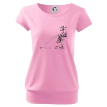 Kreslený rybár na pni