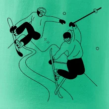 Lyžovanie - kreslené obrázok Lyžovanie - kreslené obrázok