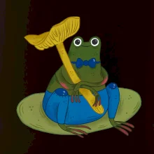 Žaba s hubou (studio-arte.cz)