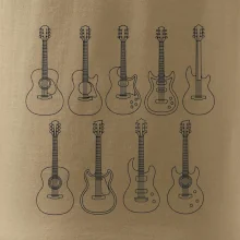 Typy gitár čiernej kresby