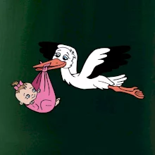 Bocian a bábätko - dievča (Hana-creative)