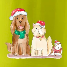 Veselé vianoce - pes, škrečok a mačka