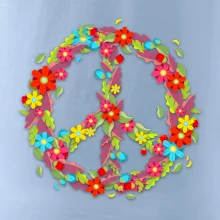 Peace symbol červené kvety