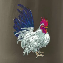 Kohút kreslený biely