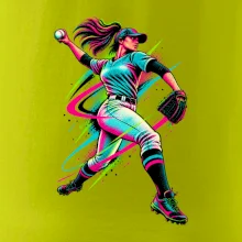 Baseballová nadhazovačka neonový pop art