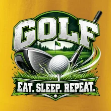 Golfová palica s loptičkou eat sleep repeat