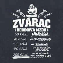 Hodinová mzda zvárač