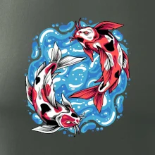 Yin & Yang Koi kapor - červený