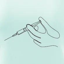 Ruka a injekcia jedným ťahom