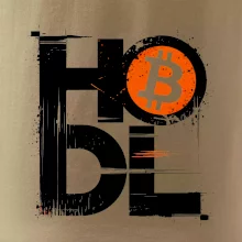 Hodl velký nápis a logo BTC