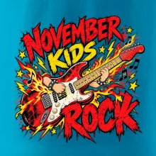 Rocková listopadová kytara s dětskými rukama