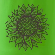 Slnečnica kreslená čiernobiela