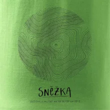 Sněžka - vrstevnice v kruhu