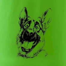 Čiernobiela karikatúra Nemecký ovčiak