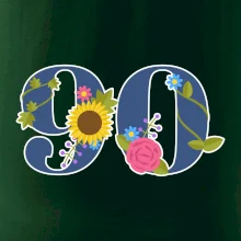 Kvetinové číslo kreslené - 90