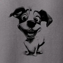 Čiernobiela karikatúra Jack Russell teriér