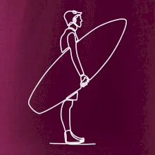 Surfer stojaci jedným ťahom