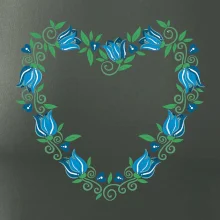 Modré tulipánové srdiečko (Pecka design)