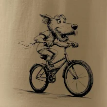 Pes na bicykli