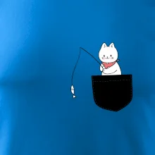 Mačka s rybou vo vrecku