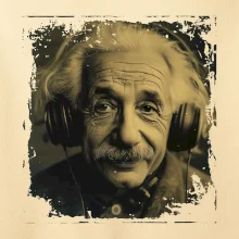 Albert Einstein so slúchadlami