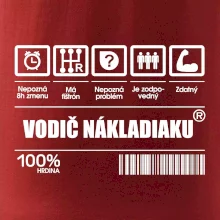 Čiarový kód - Vodič nákladiaku
