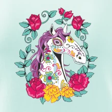 Kôň farebný s kvetinami