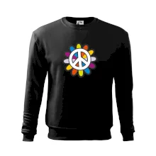 Peace symbol s kreslenou kvetinou