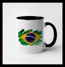 Brazília vlajka vodovej farby